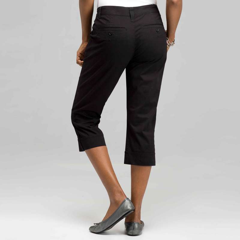 5 Pocket Cuffed Capri, Black, large image number 1